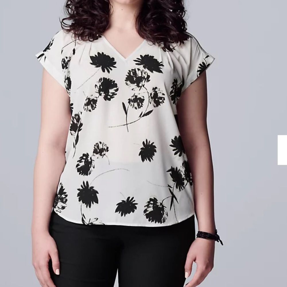 Women's Simply Vera Vera Wang V-Neck Top size 0X
